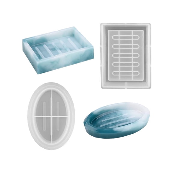 ACDANC Soap Tray Holder Molds,Epoxy Resin Molds 2pcs Epoxy Resin Jewelry Dish Molds Diy Casting Art