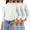 thumbnail image 2 of Aoiroe Women's Long Sleeve Shirts 3 Packs Crew Neck Stretchy Fitted TopsWomens Long Sleeve Stretch Crewneck T-Shirt Slim Fit Casual Basic Tops,Womens Sweaters Crewneck Long Sleeve Shirts, 2 of 9