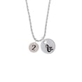 thumbnail image 2 of Delight Jewelry Silvertone Disc 1/2'' Number - 2 - Silvertone Script Initial Disc - & - Charm Necklace, 20"+3", 2 of 4