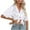 White, variant on Women's Summer Blouses Short Sleeves Suit Neck Satin Silk-Like Smooth Shirts Trendy Pure Color Bow Tie Front Comfortable Crop Tops Black S