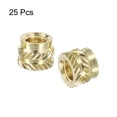 thumbnail image 3 of Knurled Insert Nuts, 25 Pack M6 x 7mm L x 9mm OD Brass Heat Set Insert Nuts, 3 of 6