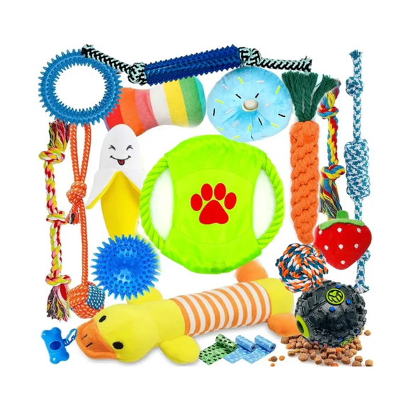 "20 Pcs Juguetes De Morder De Cuerda Para Perros Y Cachorros Lab.G Multicolor"