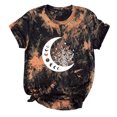 thumbnail image 3 of Camiseta con estampado de sol y luna para mujer, camiseta de manga corta con cuello redondo, camiseta informal divertida y bonita para chica adolescente OAVQHLG3B Store  lin121212, 3 of 4