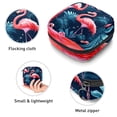 thumbnail image 3 of Flamingo Sanitary Napkin Bag, Period Bag, Sanitary Bags, Zipper Pouch Bags, Zipper Pouch for School Supplies - 4.7x6.6x6.6 in, Velvet, Sponge, Oxford Fabric, 3 of 6
