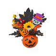 thumbnail image 5 of BLESIYA Halloween Artificial Pumpkin Decorating Harvest Outdoor Indoor Foam Pumpkin with Skull, 5 of 8
