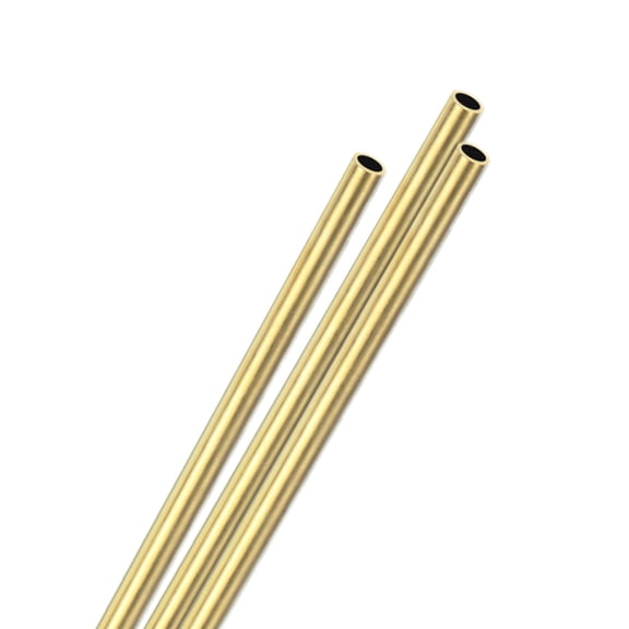 Uxcell 3-Pack Brass Round Tube, 6mm OD 0.5mm Thick 200mm Length Straight Pipe Tubing