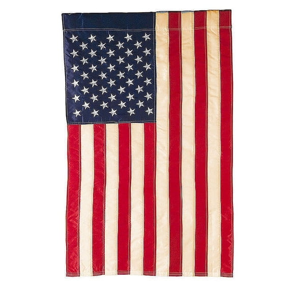 Evergreen Patriotic American Flag Tea Stained Garden Applique Flag 12.5 x 18 Inches Indoor Outdoor Decor