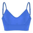 thumbnail image 5 of QATAINLAV Womens Padded Seamless Wireless Sport Bras Solid Casual Summer Spaghetti Straps Bralette Yoga Workout Crop Tops Blue XL, 5 of 7