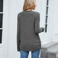 thumbnail image 6 of ClodeEU Women's Long Sleeve Crew Neck Shirts,Fall Slim Fit Tunic Casual Basic Tee Dark Gray,Womens Plus XL, 6 of 8