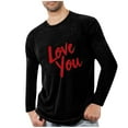 thumbnail image 1 of Lovzfmll Haut à Manches Longues Col Rond Imprimé Cœur pour Hommes Noir, G, 1 of 4
