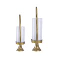 thumbnail image 3 of A&B Home Set of 2 Golden Ring Candleholders with Glass Hurricane, 3 of 5
