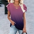 thumbnail image 5 of Jalioing Women's Summer Shirts Short Sleeve Cross V Neck Gradient Blouses Trendy Fashion Tunic Tops Outfits, 5 of 6