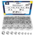 thumbnail image 1 of Kit surtido de tuercas hexagonales ZQZ 370 PCS M2-M12 de acero inoxidable, 1 of 7
