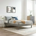 thumbnail image 1 of Modway Billie Lit Plateforme Simple en Bois de Caoutchouc et MDF, Gris, 1 of 8