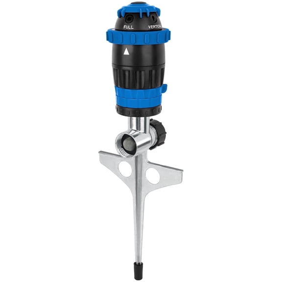 Restmo Gear Drive Sprinkler with Metal Spike Base,5-Pattern Multi-Adjustable Lawn Sprinkle for Garden,Flower Bed and Large Yard Area Watering,Blue