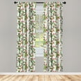 thumbnail image 3 of Ambesonne Watercolor Curtains, Poinsettia Pattern, Pair of 28"x84", Vermilion Yellow Green, 3 of 5