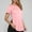 Pink, variant on Ayolanni Casual T Shirts for Women Solid Side Slit Crew Neck Short Sleeve Blouse Going Out Fitted Shirts Summer Tops for Women Black L