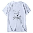 thumbnail image 5 of JLFKNG Womens Tee Shirts Short Sleeve T Shirts For Women Fashion Rabbit Egg Printed Easter Style Crew Neck Shirt Tops Buttons Up Womens Dailywear, 5 of 5