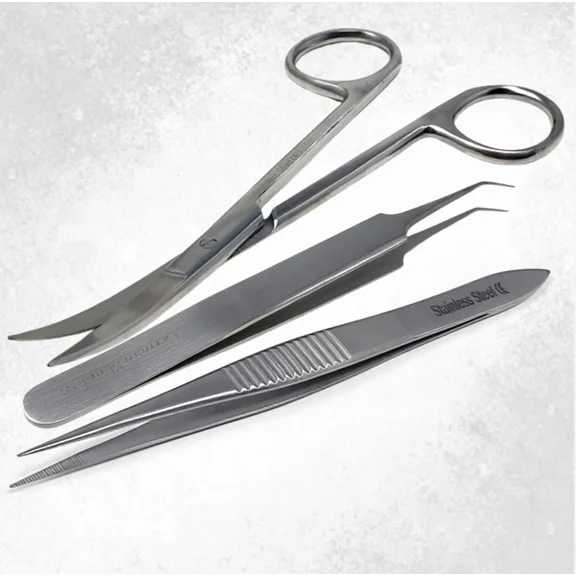Craft Tweezers with Curved Scissors Straight   Angled Tweezers Tips Made of Stainless Steel Essential Craft Model Making Kit - 3 Pcs