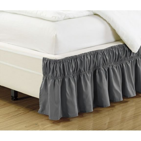 Elastic Wrap Around Easy Change Brushed Microfiber Ruffled Bed Skirt