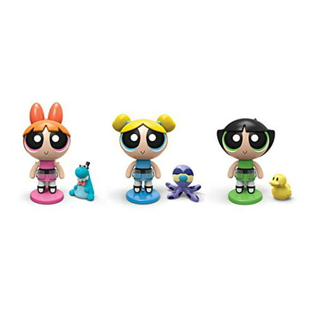 Powerpuff Girls Trio 2-Inch Figurine Set | Blossom Belle, Buttercup Rebelle, and Bubbles Bulle | Includes stand and