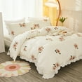 thumbnail image 5 of Move Over White Floral Duvet Cover Set King Ruffle Flowers Bedding Sets Ruffle Pattern Microfiber No Filling, 5 of 10
