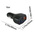 thumbnail image 3 of 48W Quick Car Charger for Kyocera DuraXV Extreme -- 3-Port USB Type-C Port Power Adapter DC Socket Fast Smart Detect compatible with Kyocera DuraXV Extreme Flip Phone, 3 of 6