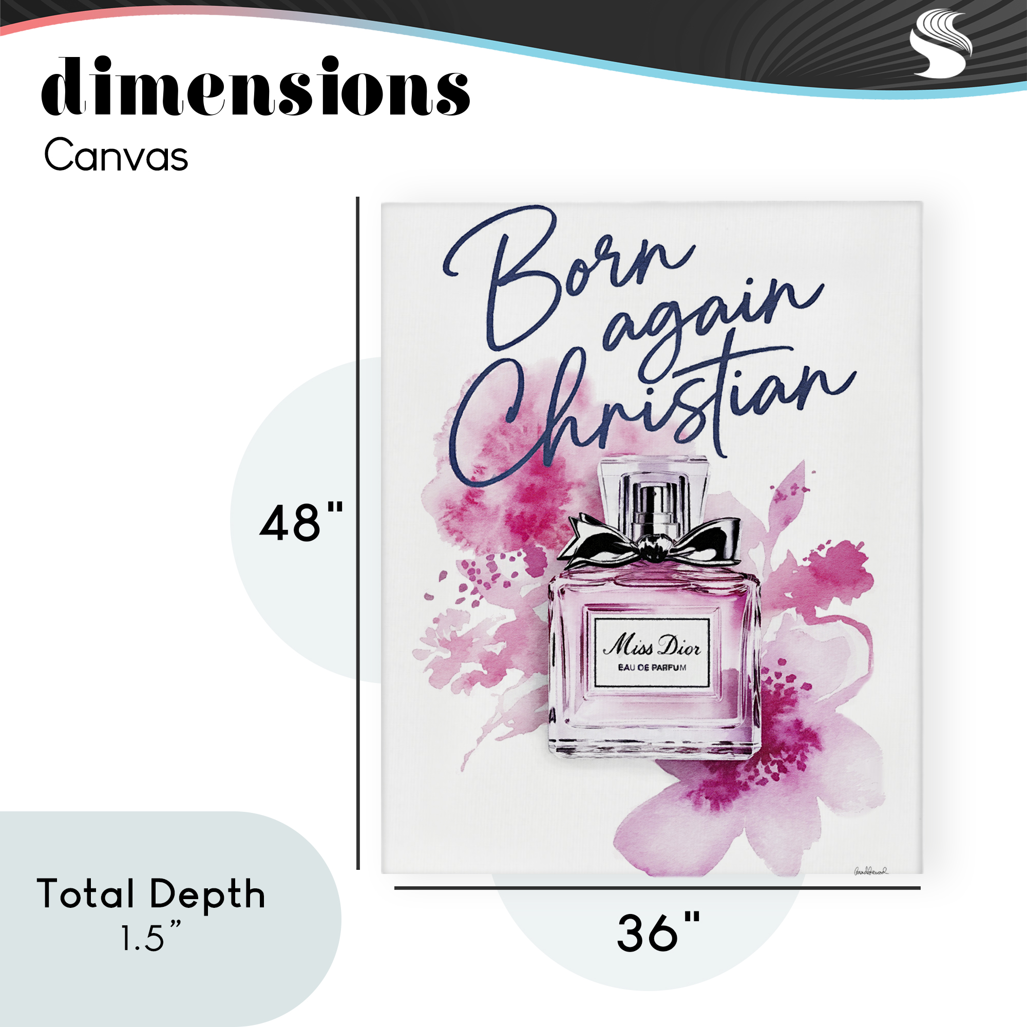 Born Again Christian with Fragrance Canvas Wall Art, design by Amanda Greenwood