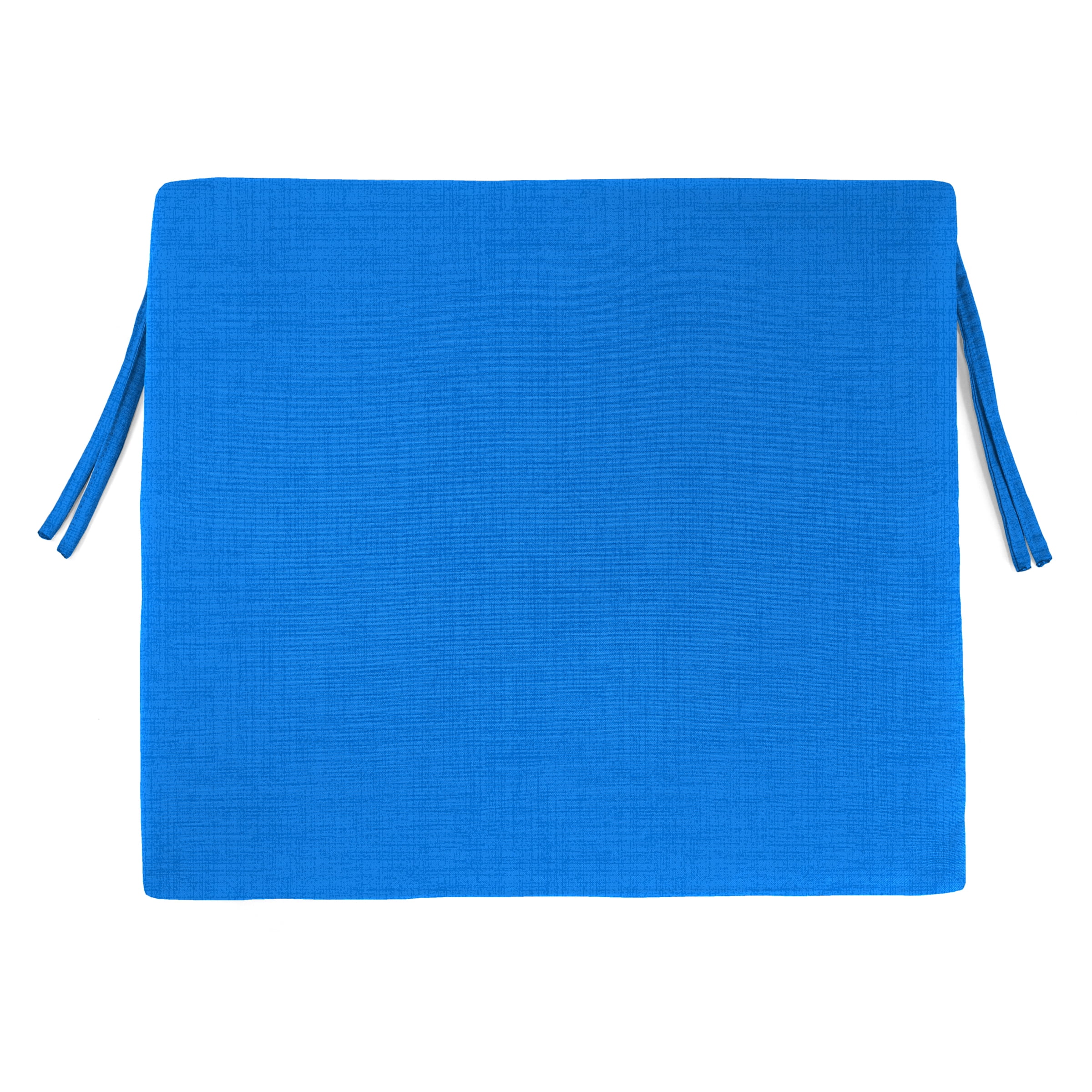 Jordan Manufacturing 17" x 19" Celosia Princess Blue Solid Rectangular Outdoor Chair Pad Seat Cushion with Ties (2 Pack)