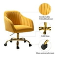 Velvet Office Desk Chair Makeup Vanity Table Chairs Adjustable Armchair Gold Legs Mustard