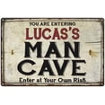 thumbnail image 1 of LUCAS'S Man Cave Sign Rustic 16 x 24 Matte Finish Metal 116240035384, 1 of 1