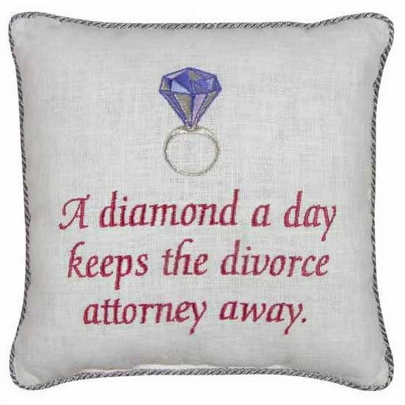 A Day Needlepoint Embroidered Small/Petite Accent Pillow 10" x 10"
