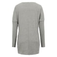 thumbnail image 4 of FASHIONWT Round Neck Long Sleeve Stitching Casual Pocket T-Shirt Top Women's Clothing, 4 of 4