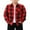 A Red Black, variant on KISSMODA Boys Casual Button Down Shirts Kids Long Sleeve Plaid Blouses Shacket Jacket 7-15 Years