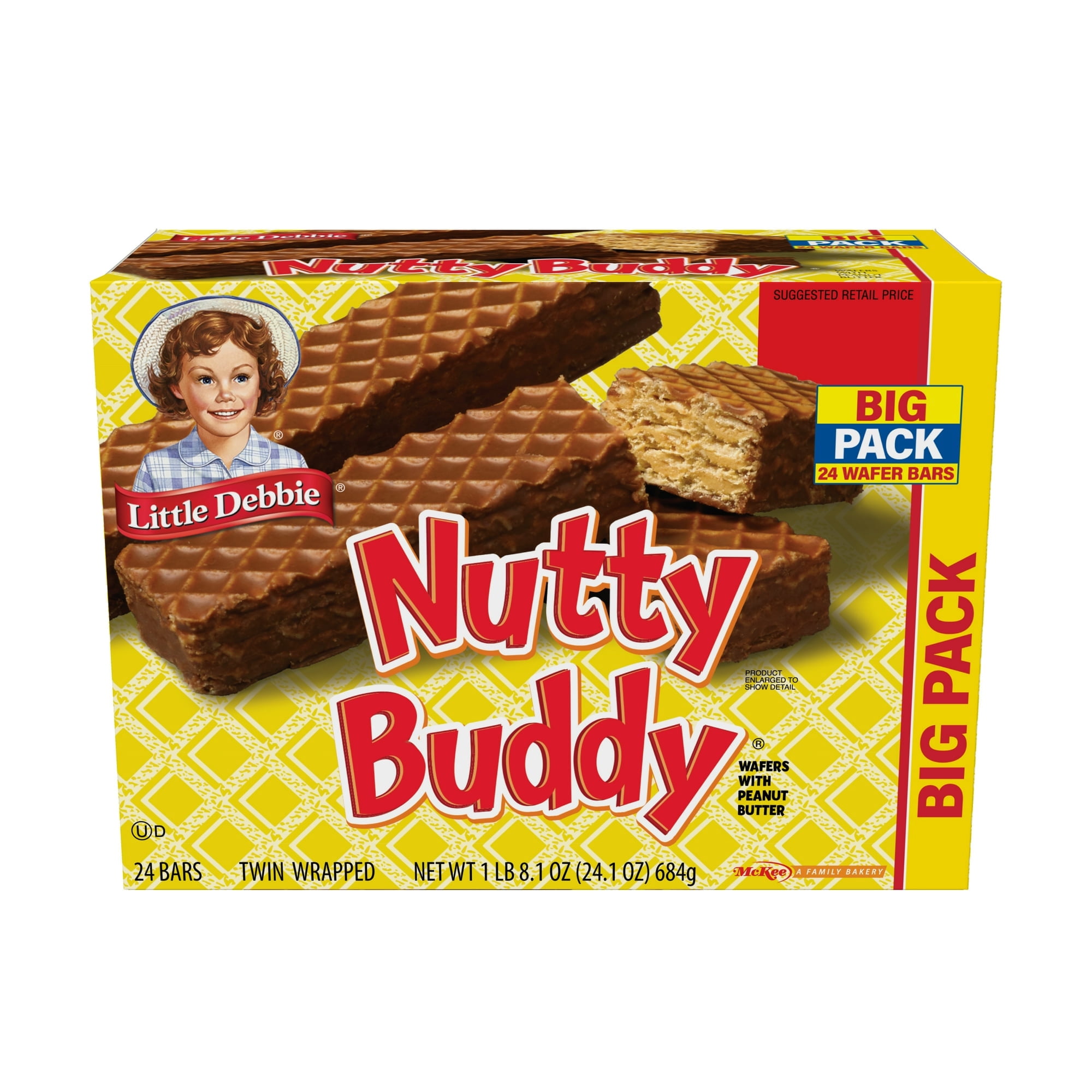 Little Debbie Big Pack Nuddy Buddy Wafer Bars, 24.1 oz (24 count)