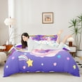 thumbnail image 2 of Manfei Cartoon Kawaii Axolotl Duvet Cover Twin,Purple Glitter Print Bedding Sets Twin Size,Galaxy Stars Fantasy Bed Set For Girls Teens,Ultra Soft Home Decor Reversible（No Comforter）,2pcs, 2 of 6