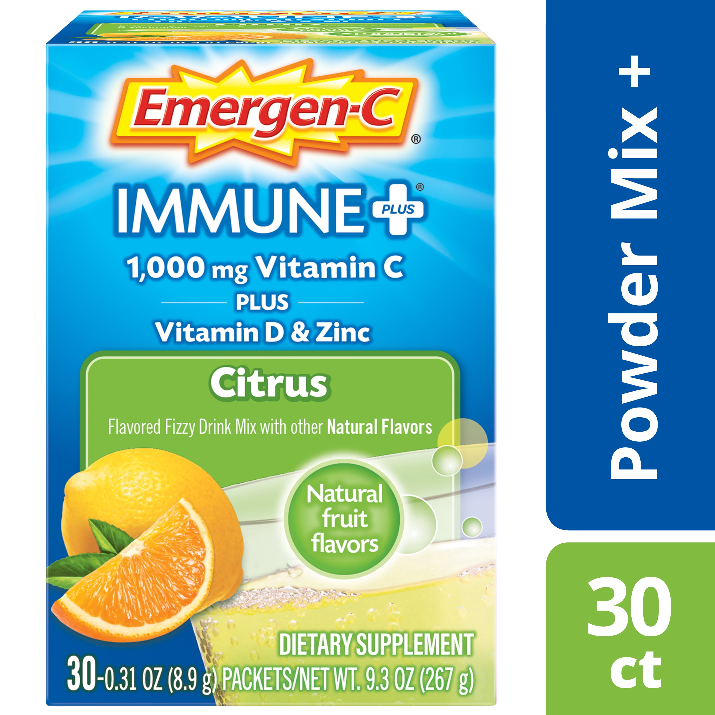 Emergen C Immune 30 Ct Citrus Immune Support Powder Packets Walmartcom