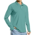 thumbnail image 3 of Homozy Men's Quick Dry Golf Polo Shirts Raglan Long Sleeve Solid Color Shirt Sports Lightweight T Shirts, 3 of 4
