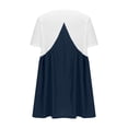 thumbnail image 4 of Robe à Col en V pour Femmes, Robe à Blocs de Couleur Longueur Genou, Robe Décontractée Sans Manches pour Femmes, Robe d'Été Résistante aux Plis, 4 of 5