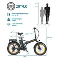 thumbnail image 4 of Fat Tire Folding Electric Bike, 48V & 624Wh Lithium Removable Battery, Peak 1100W Brushless Motor, Max Speed 28Mph, M5 Large LCD Display, Suspension, Step-Over/Thru Frame, 4 of 6