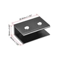 thumbnail image 2 of Soporte de estante de vidrio ajustable, clip rectangular de aleación de aluminio para vidrio de 8-10mm de grosor, 38.8x26x16mm con tornillos, 4pcs, 2 of 4