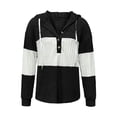 thumbnail image 4 of Nfurl Womens Ribbed Knit Pullover with Hooded Soft Long Sleeve Colorblock Hoodies Button Up Hood Sweatshirts Ladies Fall Tops Black M, 4 of 5