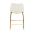 thumbnail image 3 of Heavenly Collection PU Stool, Counter PU Stool, Modern Stool with Gold Legs, Kitchen Stool, Restaurant Stool, Island Stool, with Footrest - Set 2, 3 of 7
