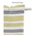 thumbnail image 5 of Faux Linen Valances for Windows Yellow Gray White Stripe Curtains Valance Light Filtering Rod Pocket Small Window Treatment for Kitchen Living Room Bedroom 42x12In, 5 of 6