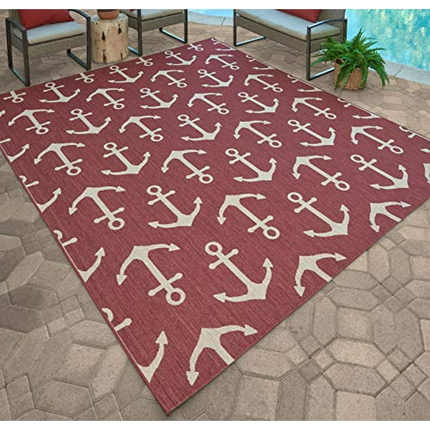 Gertmenian 21558 Outdoor Rug Freedom Collection Nautical Themed Smart