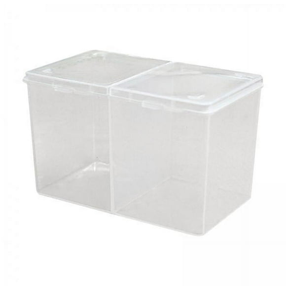 2 Botes De Almacenamiento Con Soporte Para Bolas De Algodón Para Estantes De Baño, Encimera, Baño, Transparente