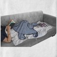 thumbnail image 6 of Animal Soft Flannel Fleece Throw Blanket, Rabbit Balancing Big Funny Mascot Animals Cartoon Creatures Circus, Cozy Plush for Indoor and Outdoor Use, 70" x 90", Grey Pink White, by Ambesonne, 6 of 6