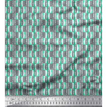 Soimoi Cotton Voile Fabric Geometric Abstract Print Sewing Fabric Yard 42 Inch Wide