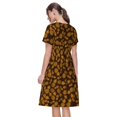thumbnail image 2 of Bixox Women's Short Sleeve Summer Dress Loose Swing Knee Length Dresses with Pockets-Colorful Pineapple, 2 of 7