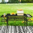 thumbnail image 4 of Outsunny Folding Grill Table, 4.5ft Portable Camping Table with 2 Wing Panels, Height Adjustable Metal Outdoor Table for Picnic, BBQ, Party, 4 of 9